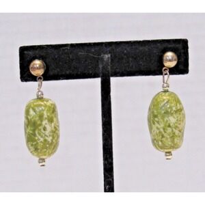 Green Dangle Earrings Boho Chic Garden Fairy Hippie